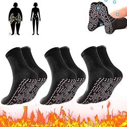 3 Paar Turmalin Abnehmen Gesundheit Socken, Turmalin Akupressur Selbstheizende Shaping Socken, beruhigende Füße Thermotherapeutische Socken Hyperthermie Socken für Männer Frauen (schwarz) von GINGER TECH