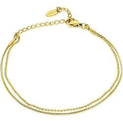 GIOIAPURA Damen-Armband von Amomè aus der Kollektion Basic Armband aus Stahl in der Farbe Gold, Armband mit Karabinerverschluss, Größe: 16 + 5 cm, Armband ist AMB367G, Hypoallergener Stahl von GIOIAPURA