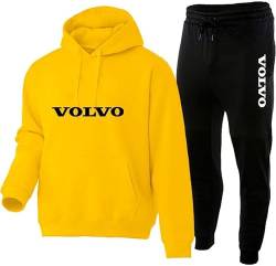 GIOPSQ Herren/Damen Vo-l_vo einfarbiger Baumwoll-Hoodie-Sweatshirt-Hosenanzug, klassische Sportbekleidung, lässige Jogging-Kleidung kapuze/B/M von GIOPSQ