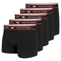 GIPFELHORN Unterhosen Männer (5er Pack) - Hergestellt aus feinster Baumwolle - Boxershorts Herren mit extra Dank Drucketikett - Herren Boxershorts (Schwarz, M) von GIPFELHORN