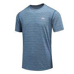 GITVIENAR Funktionsshirt T-Shirt Herren Kurzarm Männer, Atmungsaktives Sport Shirt Kurzarmshirt Funktionsshirt Laufshirt T Shirt,1er Pack (Blau, XXL) von GITVIENAR