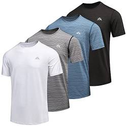 GITVIENAR Funktionsshirt T-Shirt Herren Kurzarm Männer, Atmungsaktives Sport Shirt Kurzarmshirt Funktionsshirt Laufshirt T Shirt,4er Pack (4ps, S) von GITVIENAR