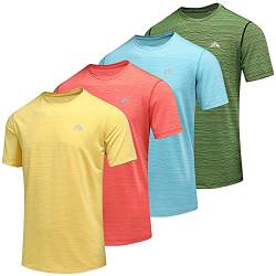 GITVIENAR Funktionsshirt T-Shirt Herren Kurzarm Männer, Atmungsaktives Sport Shirt Kurzarmshirt Funktionsshirt Laufshirt T Shirt,4er Pack (4tb, M) von GITVIENAR