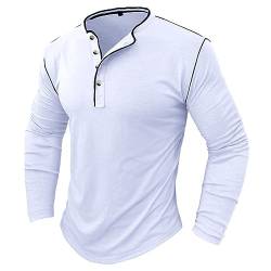 GITVIENAR Herren Langarm Polo Shirt aus Bambus Baumwolle, bequem und atmungsaktiv, hält warm und trocken (Weiss,S) von GITVIENAR