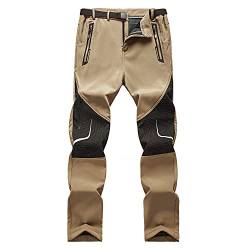 GITVIENAR Outdoorhose Herren Winterhose Gefüttert Softshellhose Warm Wasserdicht Winddicht Atmungsaktiv Verdickte Reflektierende Thermohose Skihose für Bergsteigen Wandern Reisen (Khaki, M) von GITVIENAR