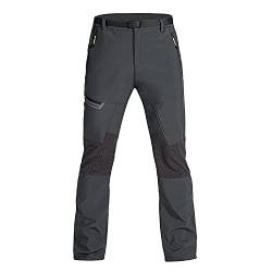 GITVIENAR Trekkinghose Herren, Wasserdicht Schnelltrocknende Outdoorhose Winddichte Verschleißfeste Wanderhose mit Reißverschlusstaschen Hose Herren Berghose Softshellhose Jungen Männer (Grau, S) von GITVIENAR