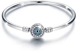GIVBRO Armband 925 Sterling Silber Blau Auge Zirkonia Armreif Frauen Armband von GIVBRO