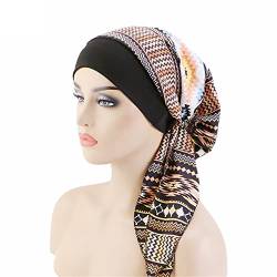 GIVBRO Stretch Turban Caps Boho Kopfbedeckung Wrap Haarschal Breiter Rand Stirnband Chemo Haarausfall Hut Nightcap Duschkappe für Frauen (#A) von GIVBRO