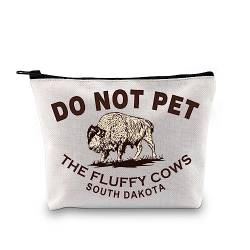 Bison Buffalo Gift Do Not Pet the Fluffy Cows Reißverschlusstasche South Dakota Geschenk Midwest Badlands National Park Geschenk Make-up-Tasche, SOUTH DAKOTA Tasche, Segeltuch-Kosmetiktasche mit von GJTIM