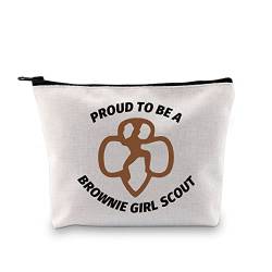 GJTIM Brownie Girl Scout Make-up-Tasche Scoutmaster Geschenk Proud To Be A Brownie Girl Scout Reißverschluss Tasche Dankeschön Geschenk für Scout Leader Troop Leader, Brownie Girl Scout Tasche, Medium von GJTIM