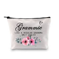 GJTIM Grammie Gift Oma Make-up-Tasche Grammie Like A Regular Grandma Only Cooler Muttertag Wertschätzung Reißverschlusstasche, Cooler Grammie Bag, Segeltuch-Kosmetiktasche mit Reißverschluss von GJTIM