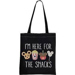 GJTIM Magic Kingdom Kosmetiktasche mit Reißverschluss, Aufschrift "I'm Here For The Snacks", For The Snacks ToteBlack, Medium, Niedlich von GJTIM