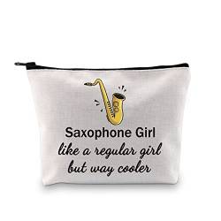 GJTIM Saxophonisten-Geschenk Saxophonspieler Geschenk Saxophon Mädchen wie ein normales Mädchen aber Way Kühltasche Reise Make-up Tasche für Saxophonliebhaber, Saxophon Mädchen Tasche, Medium von GJTIM