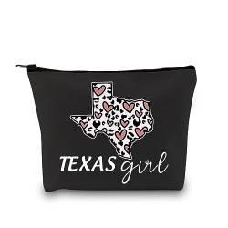 GJTIM Texas Geschenktasche Texas Lone Star State Geschenk stolzes texanisches Geschenk Texas Girl Make-up Reißverschlusstasche Tasche, Texas Girl Black, Medium, Modern von GJTIM