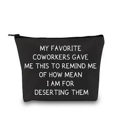 GJTIM Umzugsgeschenk für Arbeitskollegen, Freund, Abschiedsgeschenk für Kollegen, Abschiedsgeschenk, Ruhestandsgeschenk, Arbeit, Bestie, Make-up-Tasche, Favorite Coworkers Schwarz, Medium, Modern von GJTIM