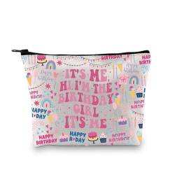 Geburtstagsgeschenk für Frauen und Mädchen, "It's Me Hi I'm The Birthday Girl It's Me", Geburtstagsparty-Geschenk, Make-up-Tasche, Hi Birthday Girl Tasche, Kosmetiktasche aus Segeltuch mit von GJTIM