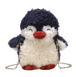GK-O Pinguin Plüsch Umhängetasche Cartoon Tier Damen Crossbody Kette Handtasche von GK-O