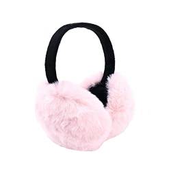 GLAITC Winter Ohrenwärmer,Winter Ohrenschützer, Frauen Ohrenschützer Kunstpelz für Winter Einstellbare Ohrenschützer für kaltes Wetter, Winter Geschenk für Frauen Männer Mädchen(Pink) von GLAITC