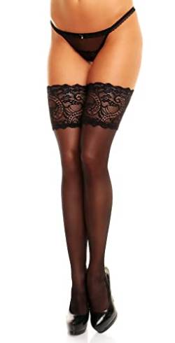 GLAMORY Comfort 20 halterlose Strümpfe-schwarz-40-42 von GLAMORY