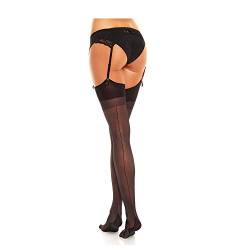 GLAMORY Damen Delight 20 Strapsstrümpfe, 20 DEN, Schwarz, Large (Herstellergröße: L-(44-46) von GLAMORY