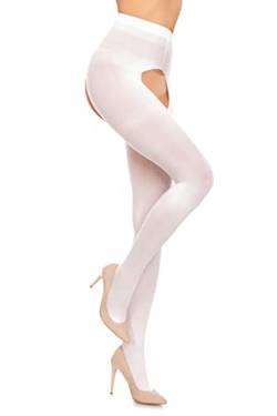 GLAMORY Damen Glamory Ouvert 60 Ouvert-strumpfhose Strumpfhose, Weiß, 3XL-(56-58) EU von GLAMORY