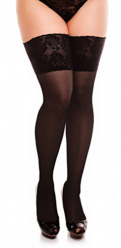 Glamory Damen Deluxe 20 Halterlose Strümpfe, 20 DEN, Schwarz, XL von GLAMORY