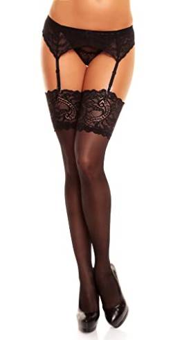 Glamory Damen Dream 20 Strapsstrümpfe, 20 DEN, Schwarz, XXX-Large (Herstellergröße: 3XL-(56-58)) von GLAMORY