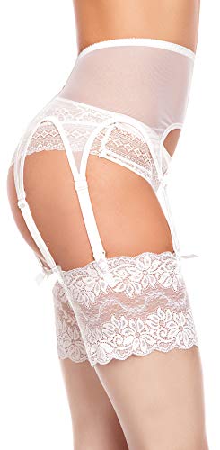 Glamory Damen Garter Belt Strumpfhalter,100 DEN,per pack Weiß (Weiß Weiß),52 (Herstellergröße:2XL-(52-54)) von GLAMORY