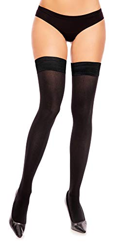 Glamory Damen Silky 60 Halterlose Strümpfe, 60 DEN, Schwarz (Schwarz Schwarz), Medium (Herstellergröße: M-(40-42)) von GLAMORY