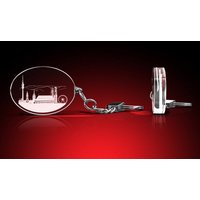 GLASFOTO.COM Schlüsselanhänger mit Gravur München Silhouette - Schlüsselanhänger oval, 40 x 30 x 7 mm (B x H x T) von GLASFOTO.COM