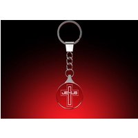 GLASFOTO.COM Schlüsselanhänger mit Gravur Schriftzug 'Jesus' - Schlüsselanhänger rund von GLASFOTO.COM