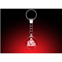 GLASFOTO.COM Schlüsselanhänger mit Gravur lachender Buddha - Schlüsselanhänger rund von GLASFOTO.COM