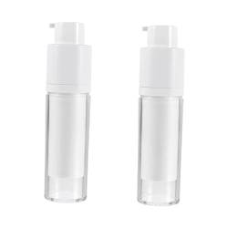 GLEAVI Reisebehälter 2 Stück Runde Augencreme-Flasche Vakuen-Vakuumbehälter Make-Up-Behälter Reise-Kosmetikbehälter Lotion-Pumpenflasche Make-Up-Foundation-Behälter Gesichtsflasche von GLEAVI