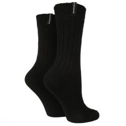 GLENMUIR Damen Klassisch Stiefel Socken Packung 2 Schwarz 37-42 von GLENMUIR