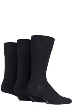 GLENMUIR Mens 3 Pair Plain Comfort Cuff Socks 7-11 Herren Schwarz von GLENMUIR