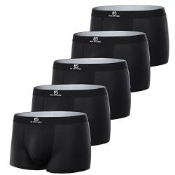 GLESTORE Boxershorts Herren Unterhosen Männer 5er Pack Modal Unterwäsche Hipster Sport Underpants 5schwarz XXL von GLESTORE