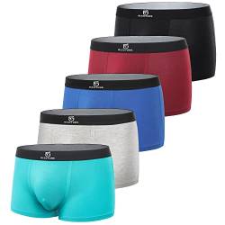 GLESTORE Boxershorts Herren Unterhosen Männer 5er Pack Modal Unterwäsche Hipster Sport Underpants Mehrfarbig XXL von GLESTORE