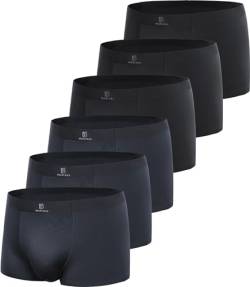 GLESTORE Unterhosen Männer Boxershorts Herren Microfaser Unterwäsche Herren Underwear 3Schwarz3DGrau 2XL von GLESTORE