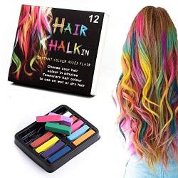 12 Farben Haarkreide-Set, kurzer Einweg-Haarfärbestift, Farbverlauf, Haarkreide, für Haarkreide, Haarfarbe, temporäre Farbe von GLIMDA