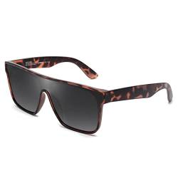 GLINDAR Polarisierte Recycelte Sonnenbrille für Männer Frauen, Retro Square Flat Top Shades UV400 Schutz Schildkröte von GLINDAR