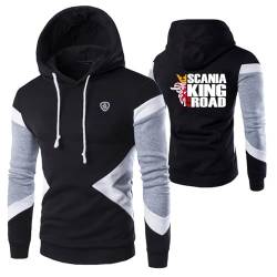 GLLUSA Herren-Kapuzenpullover In Kollisionsfarbe Für Scania Bequemer Streetwear-Pullover Kapuzenpullover Trainingsmantel Grafisches Oberbekleidungsoberteil-Black||M von GLLUSA