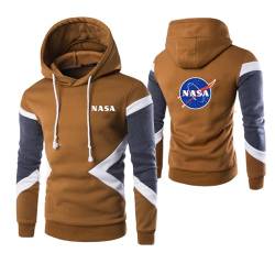 GLLUSA Herren Pullover Hoodies Street Wear Für NASA Collision Color Jacke Langarm Sweatshirts Kapuzen-Outwear Tops Sportstyle Hoody Lässiger Grafischer Mantel-Brown||L von GLLUSA