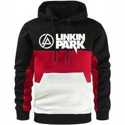 GLLUSA Herren Sweatshirt Mit Kapuze Für Linkin Park Druck Fleece Warmer Pullover Hoodie Mode Leichter Pullover Farbe Block Sport Pullover Tops Unisex-Erwachsene-1||3XL von GLLUSA