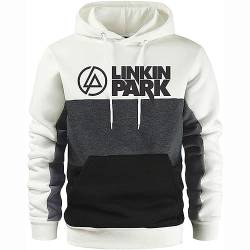 GLLUSA Herren Sweatshirt Mit Kapuze Für Linkin Park Druck Fleece Warmer Pullover Hoodie Mode Leichter Pullover Farbe Block Sport Pullover Tops Unisex-Erwachsene-1||3XL von GLLUSA