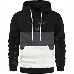 GLLUSA Herrenmode Pullover Hoodie für Skyrim Letter Print Fleece-Pullover Sport Frühling Herbst Kapuzen-Sweatshirt Hoodie Casual Lose Leichtgewicht Langärmelige Pullover-4||L von GLLUSA