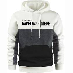 GLLUSA Männer Kapuzen-Oberteile - Rainbow Six Siege Druck Leichtes Wandern Kapuzenpullover Außenbereich Kontrast Farbe Kapuzen-Shirts Lässiger Unisex-Pullover mit Kängurutasche-1||L von GLLUSA