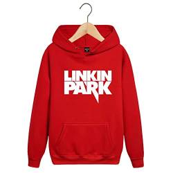 GLLUSA Pullover Für Männer Für Linkin Park Druck Leichte Mode Sweatshirts Mit Kapuze Lange Ärmel Mit Kordelzug Lässige Warme Hoodies Sportliche Pullover Mit Langen Ärmeln Kapuzenoberteile-Red||XXL von GLLUSA