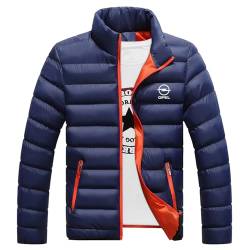 Herren Daunenjacke Für Opel Print Kurze Isolierte Leichtgewicht Puffer-Jacke Outdoor Winter Warm Gefütterte Manteloberteile Winddicht Zip Up Wandern Parka Oberbekleidung Mit Taschen-Dark Blue||S von GLLUSA