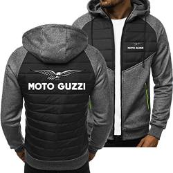 Herren Kapuzenpullover Für Moto Guzzi Druck Langärmeliger Zip Up Sweatshirt-Mantel Mit Kapuze Casual Herbst Arbeitskleidung Fleece-Pullover Jacke Tops Sport Warm Kapuzenstrickjacke-Dark Grey||L von GLLUSA