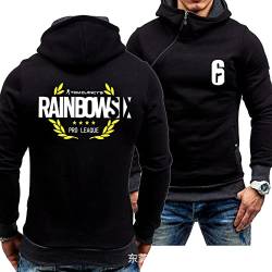 Herren-Kapuzenpullover Mit Reißverschluss Für Rainbow Six Siege Druck Patchwork Langarm Fleece-Pullover-Mäntel Arbeit Hoodies Winter Warm Color Block Hooded Top Pullover Tops Mit Taschen-Red||M von GLLUSA